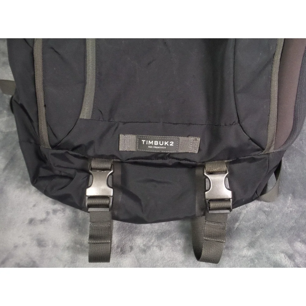 Timbuk2 The Authority Pack Laptop Backpack Black Gray Padded Travel School Work